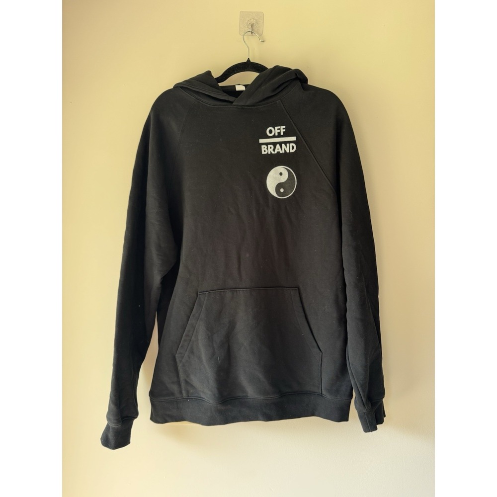 Off-Brand Lunar New Year Pullover Hoodie Black Yin Yang Streetwear Size L